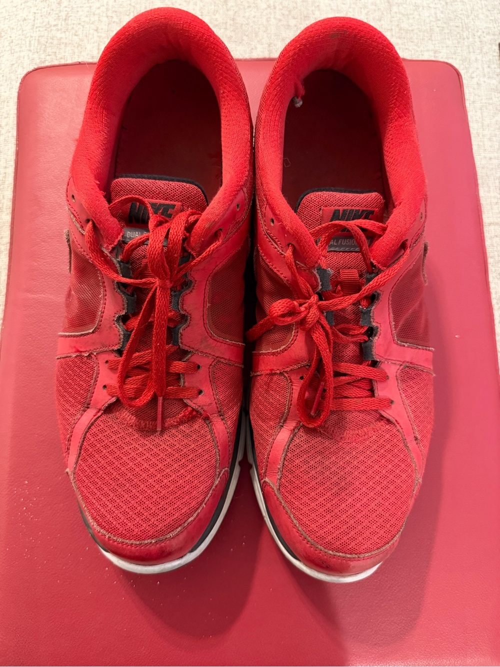 Nike Dual Fusion Run Red Black White Men’s Size 13 Vintage 2012